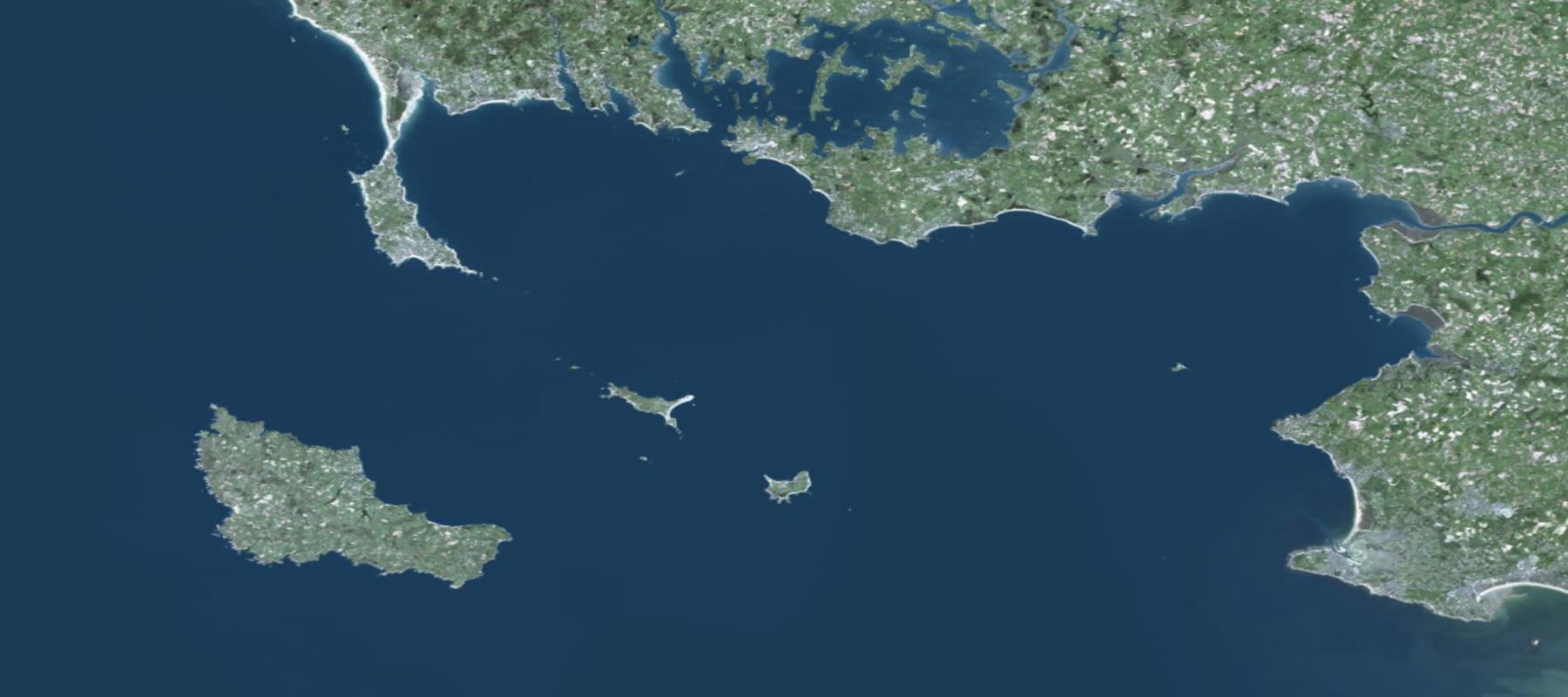Image satellite du sud du Morbihan